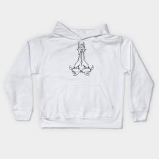 Meditating Llama - Line Drawing Kids Hoodie